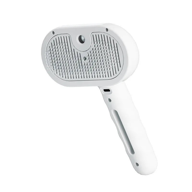 Cepillo Spray USB Recargable 3 en 1 para Mascotas - Limpieza con Vapor + Masaje