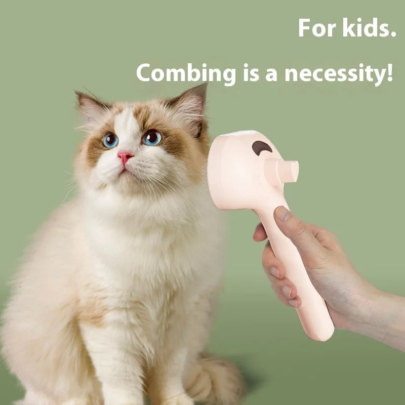 Cepillo Spray USB Recargable 3 en 1 para Mascotas - Limpieza con Vapor + Masaje